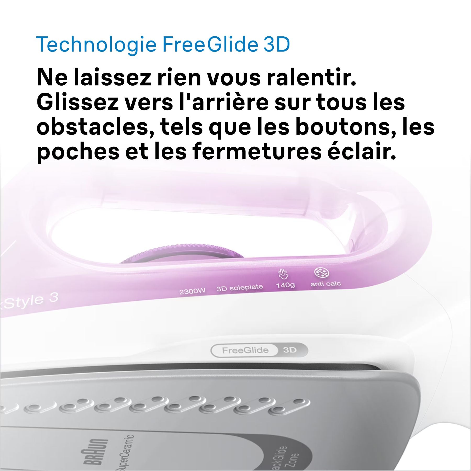 BRAUN TexStyle 3, Fer à Repasser Vapeur, SI3030PU, Violet