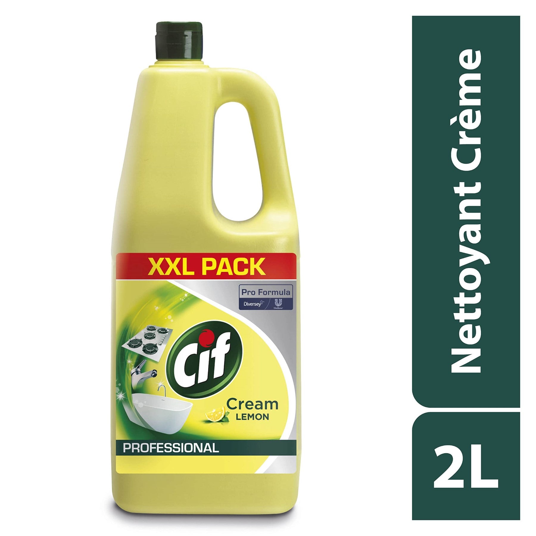 CIF Crème à récurer professionnelle non abrasive multi-surfaces Citron 2 L