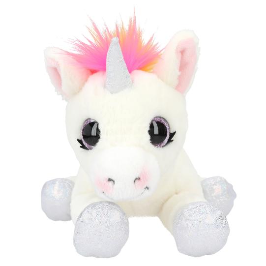 Ylvi Licorne couchée en peluche Naya 30 cm - Crinière arc-en-ciel super douce