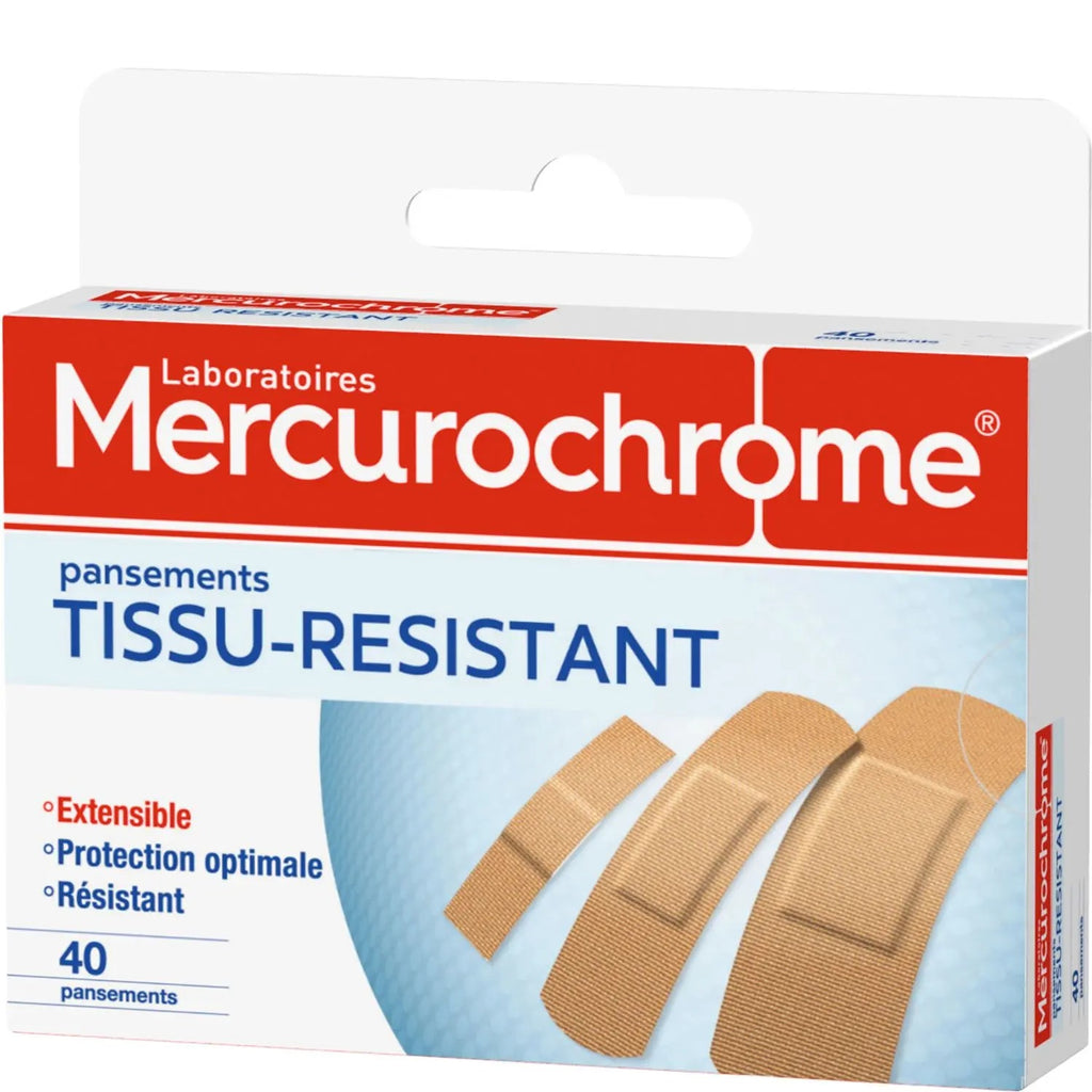 MERCUROCHROME Pansements tissu-résistants multi-taille 40 pansements