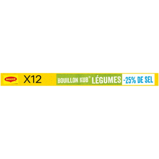 Maggi KUB Bouillon de Légumes -25% de Sel en Cubes 120 g
