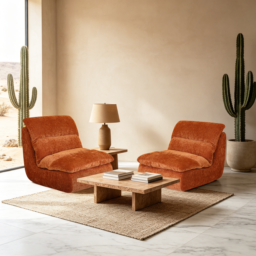 Un fauteuil à mémoire de forme haute densité, chaise de salon confortable en velours chenille, chaise de détente et de lecture, pour salon, chambre et salle de jeux, coloris caramel