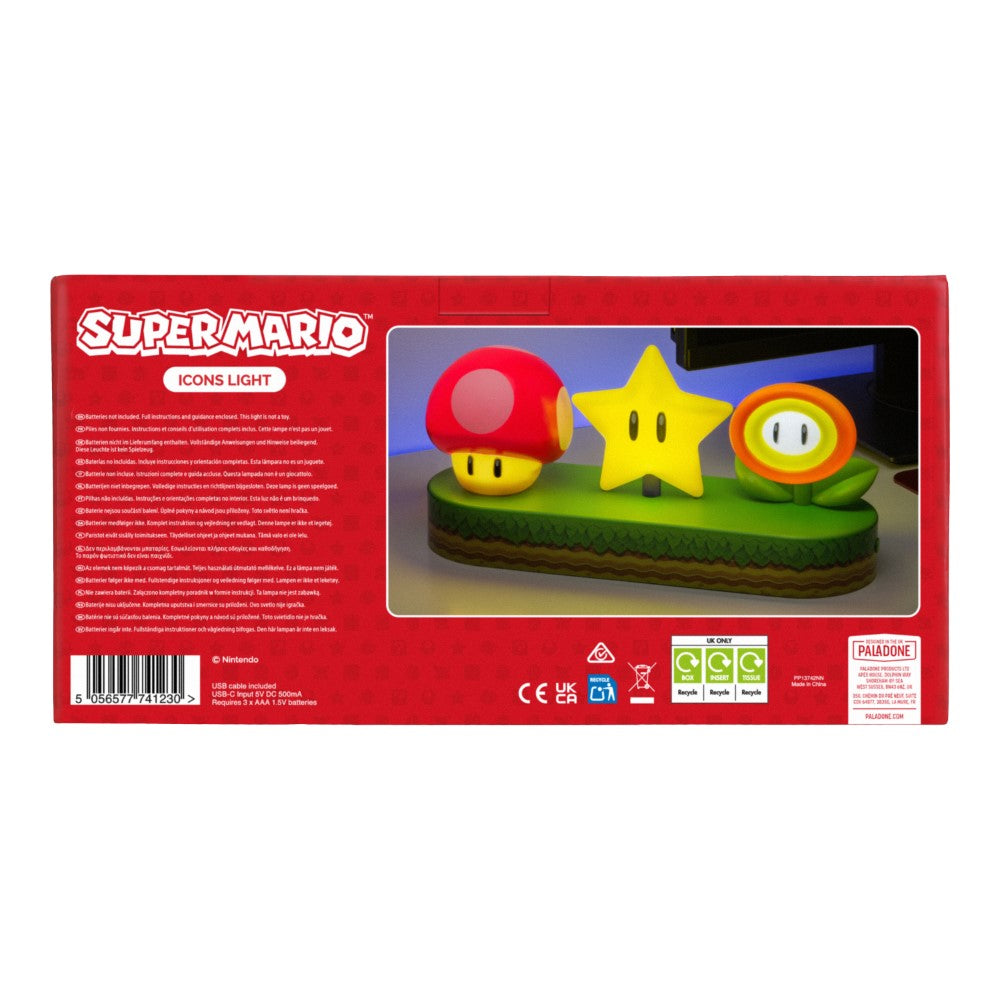 Super Mario Lampe LED Icons - Sous licence officielle - 30 cm - Alimentation USB