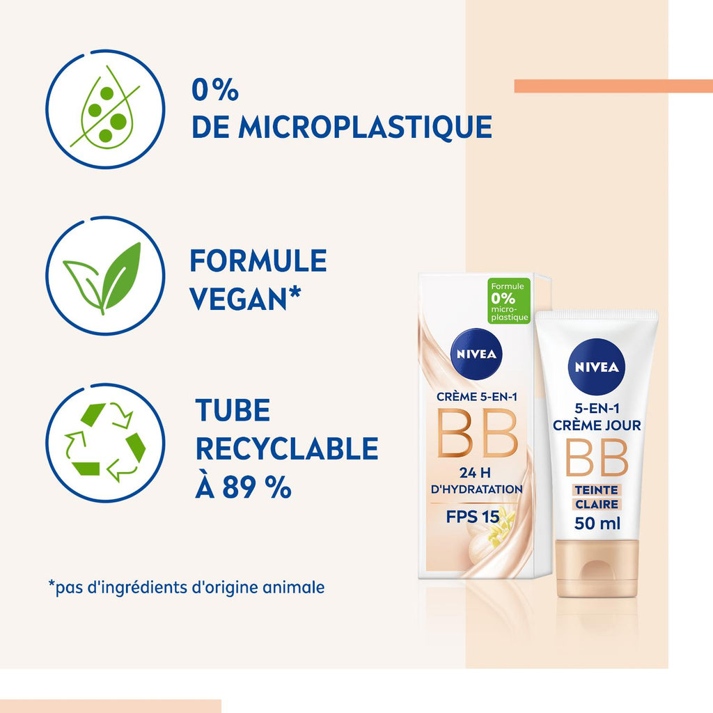 NIVEA Essentiels BB Crème Hydratante Teinte Médium FPS15 50ml