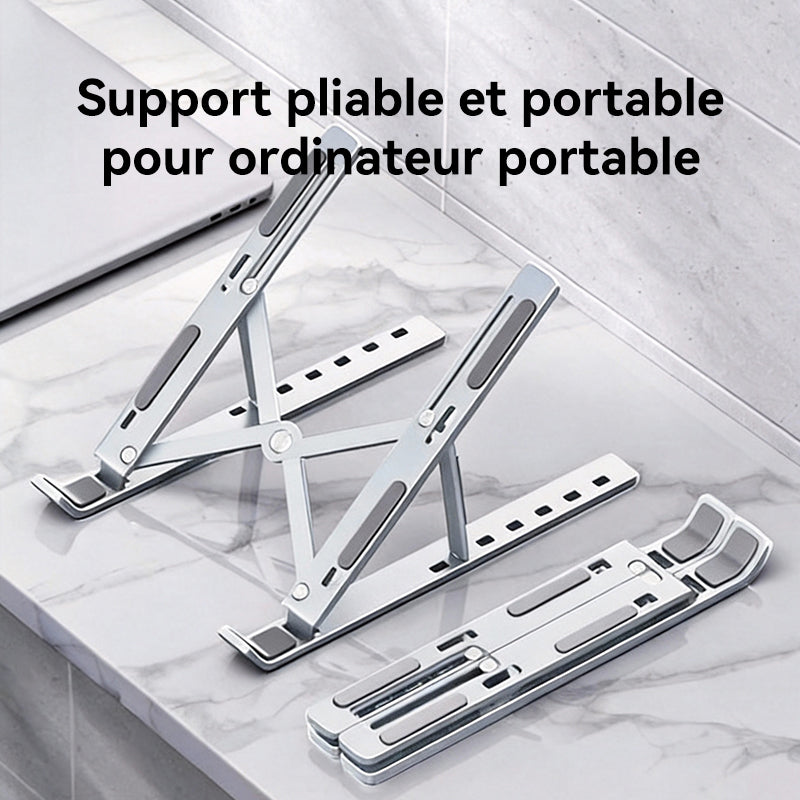 JORDAN&JUDY Support pour ordinateur portable réglable en aluminium argent - 45,7 cm
