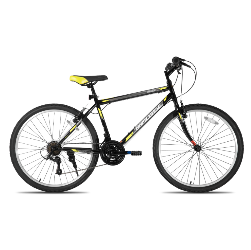 BAMCBASE Sprague, VTT sportif adulte 21 vitesses pour hommes et femmes, cadre en acier haute résistance, noir, 24 po