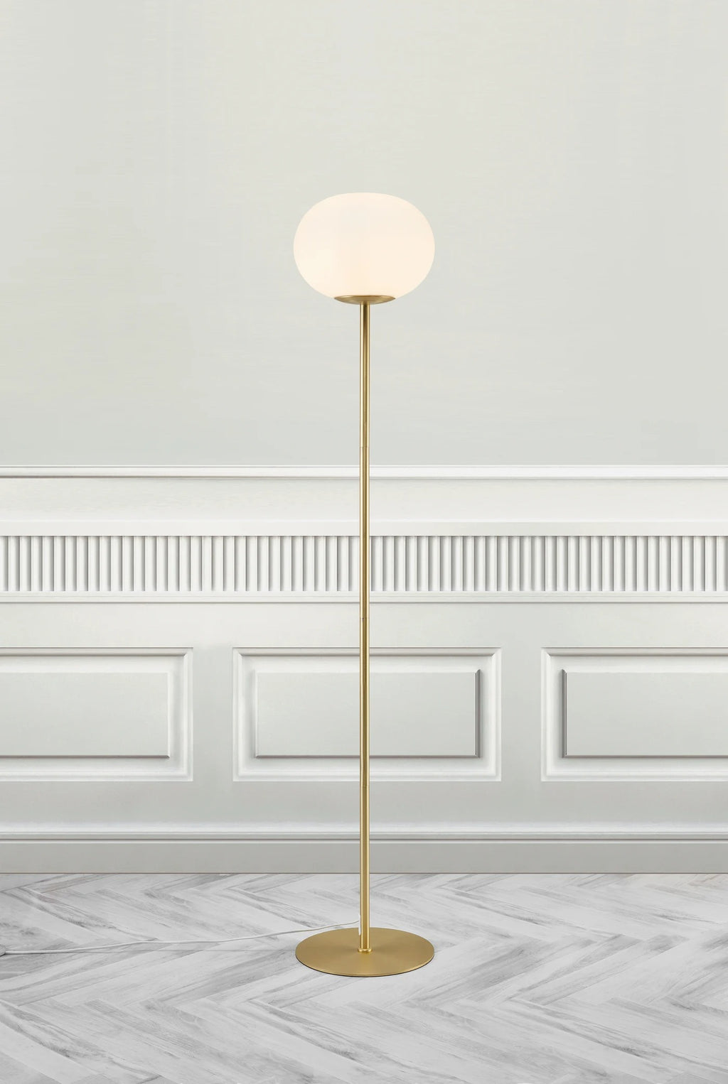 Lampadaire ALTON 27,5 verre et métal laiton IP20 E27 - Nordlux, Intérieur