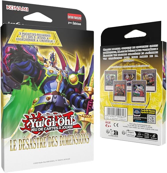 Yu-Gi-Oh! Le désastre dimensionnel Lot de 3 boosters - Jeu de cartes à collectionner - 28 cartes dont 1 carte jeton exclusive - Dès 6 ans - Édition française