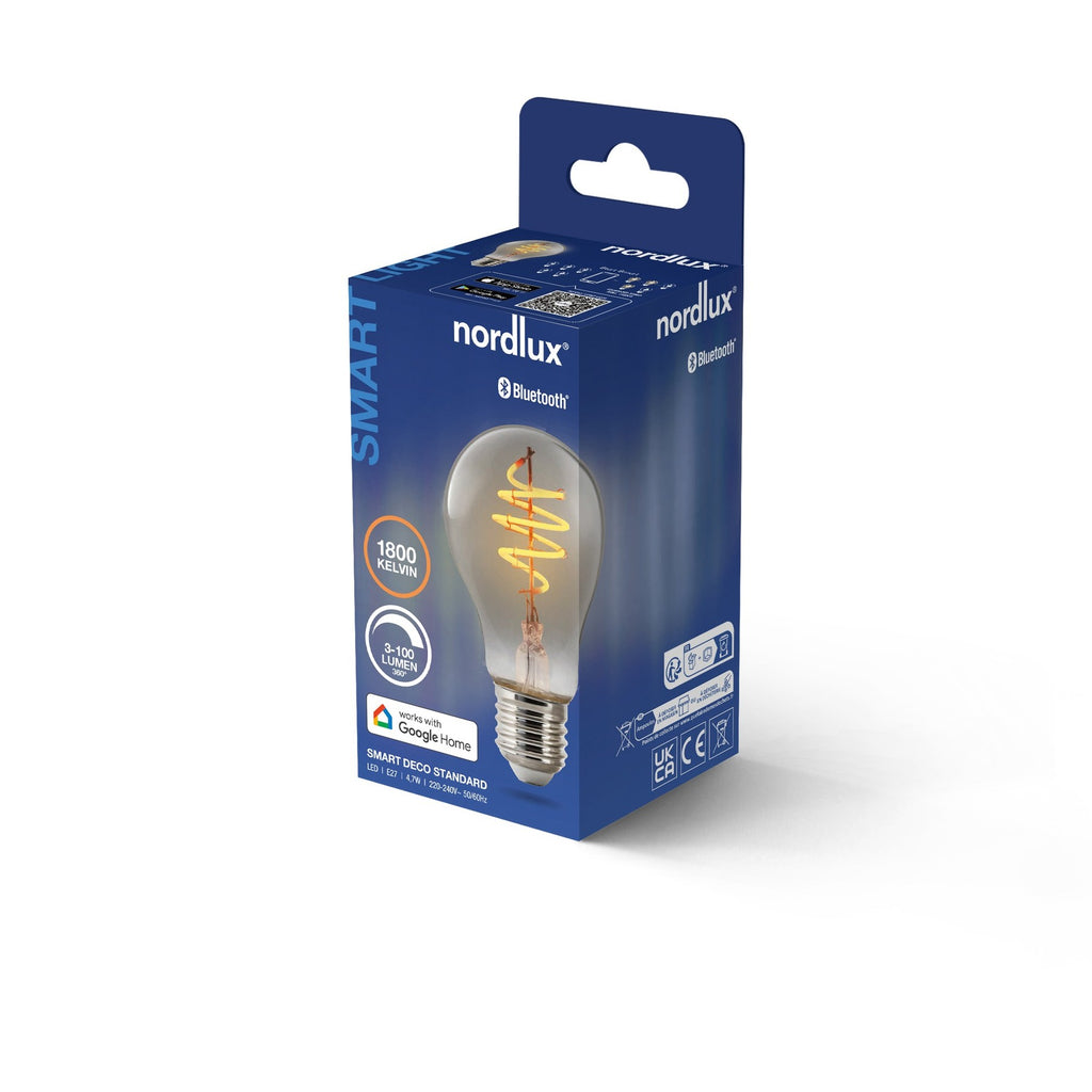 Ampoule SMART - E27 A60 standard, verre fumé - blanc chaud 1800K 100 l. - Nordlux