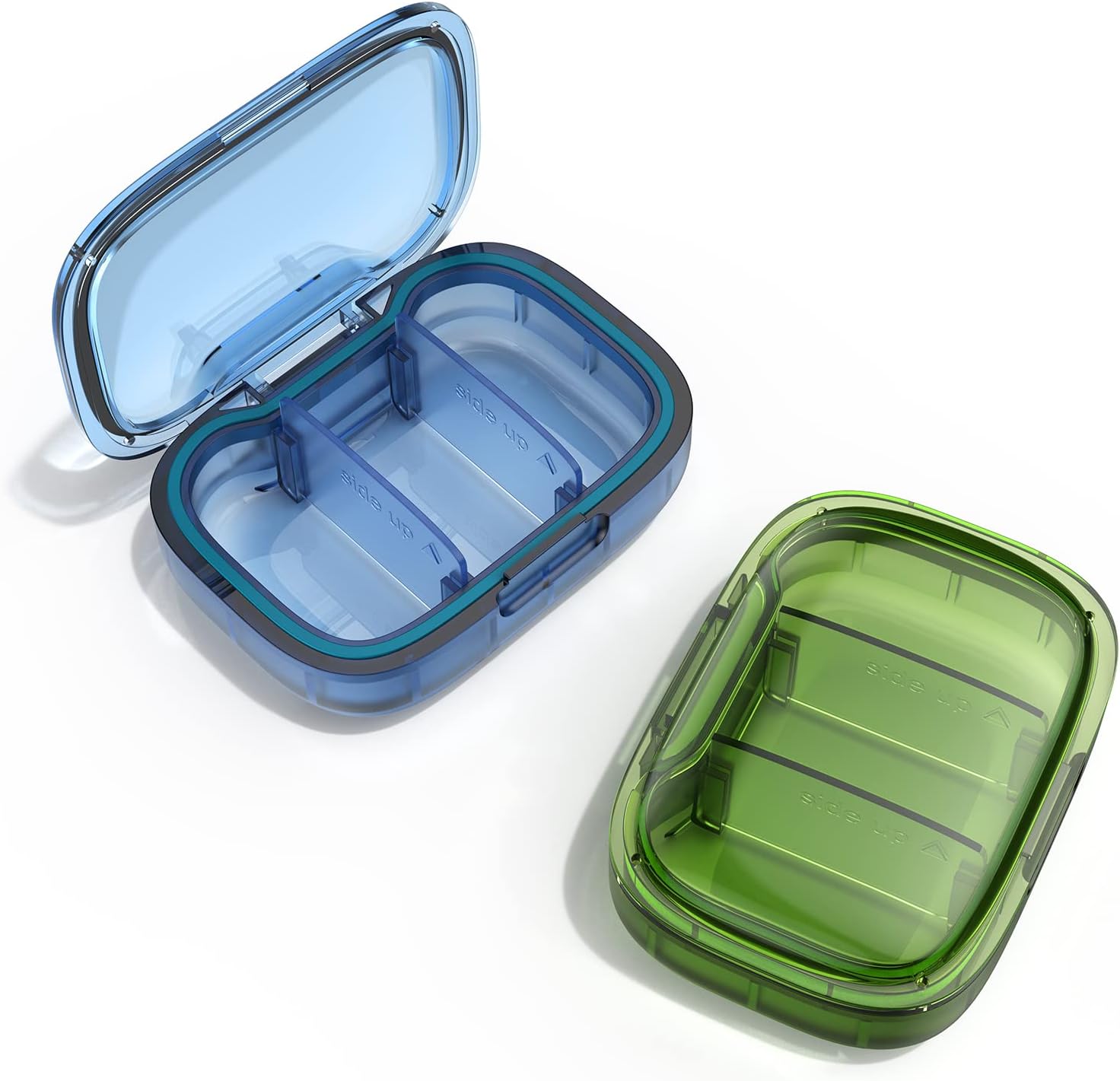 GAONLY Lot de 2 petits piluliers 3 compartiments, étui résistant à l'humidité, organiseur de voyage pour poche et sac à main