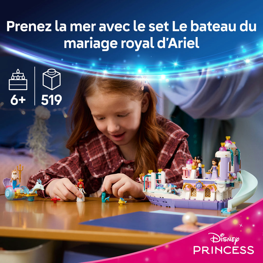 LEGO Disney Princess 43299 Le bateau du mariage royal d’Ariel