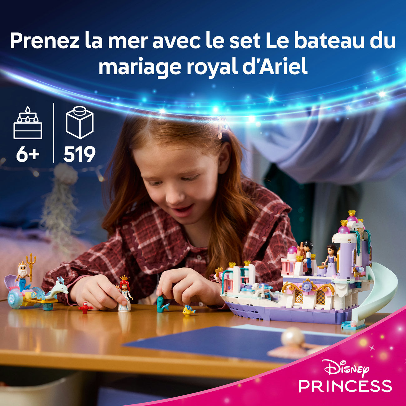 LEGO Disney Princess 43299 Le bateau du mariage royal d’Ariel