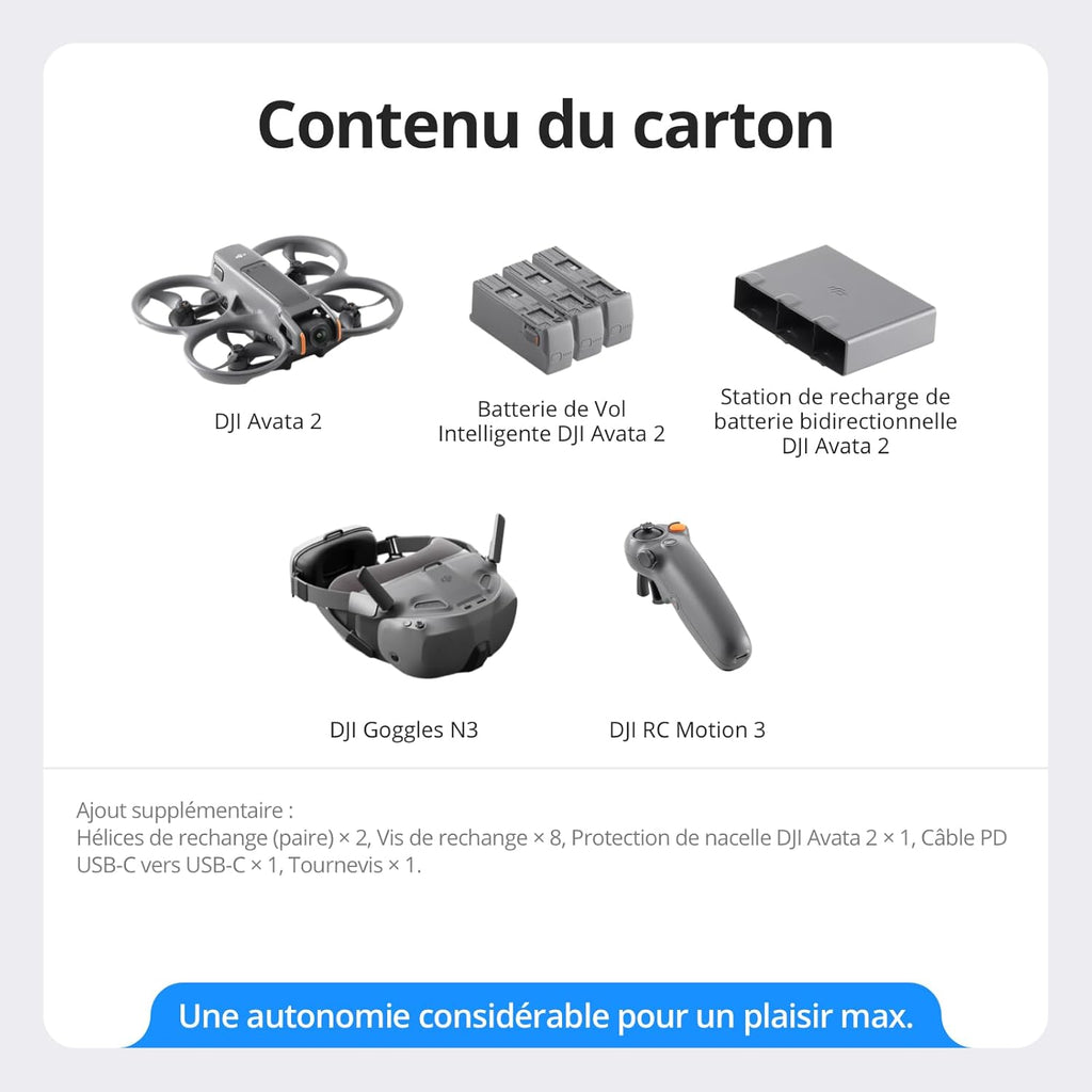DJI Avata 2 Fly smart combo 3 batteries