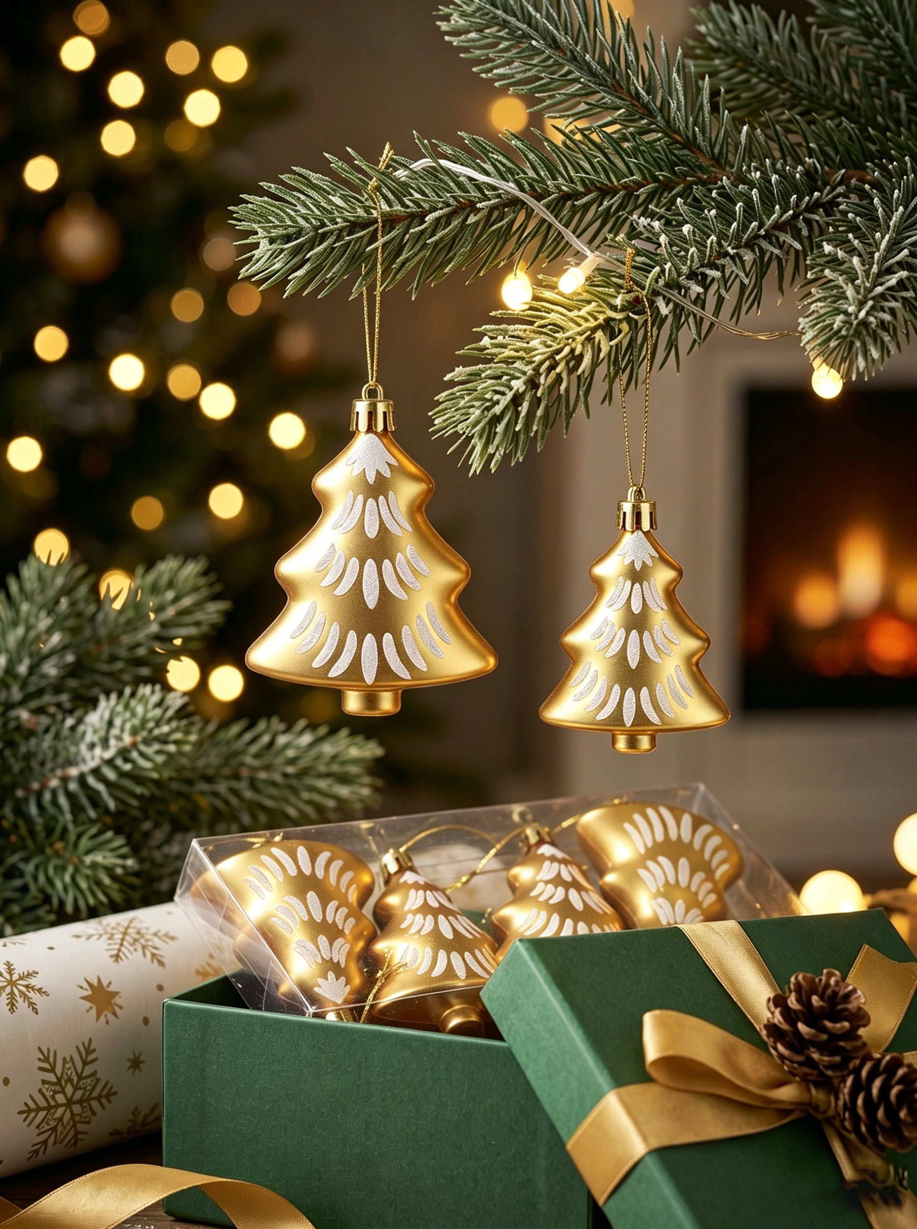JU7CER 6 Décoration de sapin de Noël, utilisée pour la décoration du sapin de Noël, ensembles de décoration de Noël, boules de Noël à suspendre, convient pour les sapins de Noël