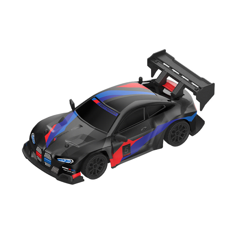 Voiture de Drift RC 4WD BMW 1:24, Contrôle Proportionnel 2,4 g, Lumières LED & Pneus Doubles, Jouet de Loisirs pour Enfants à Longue Portée de 50 m, One Piece en Noir