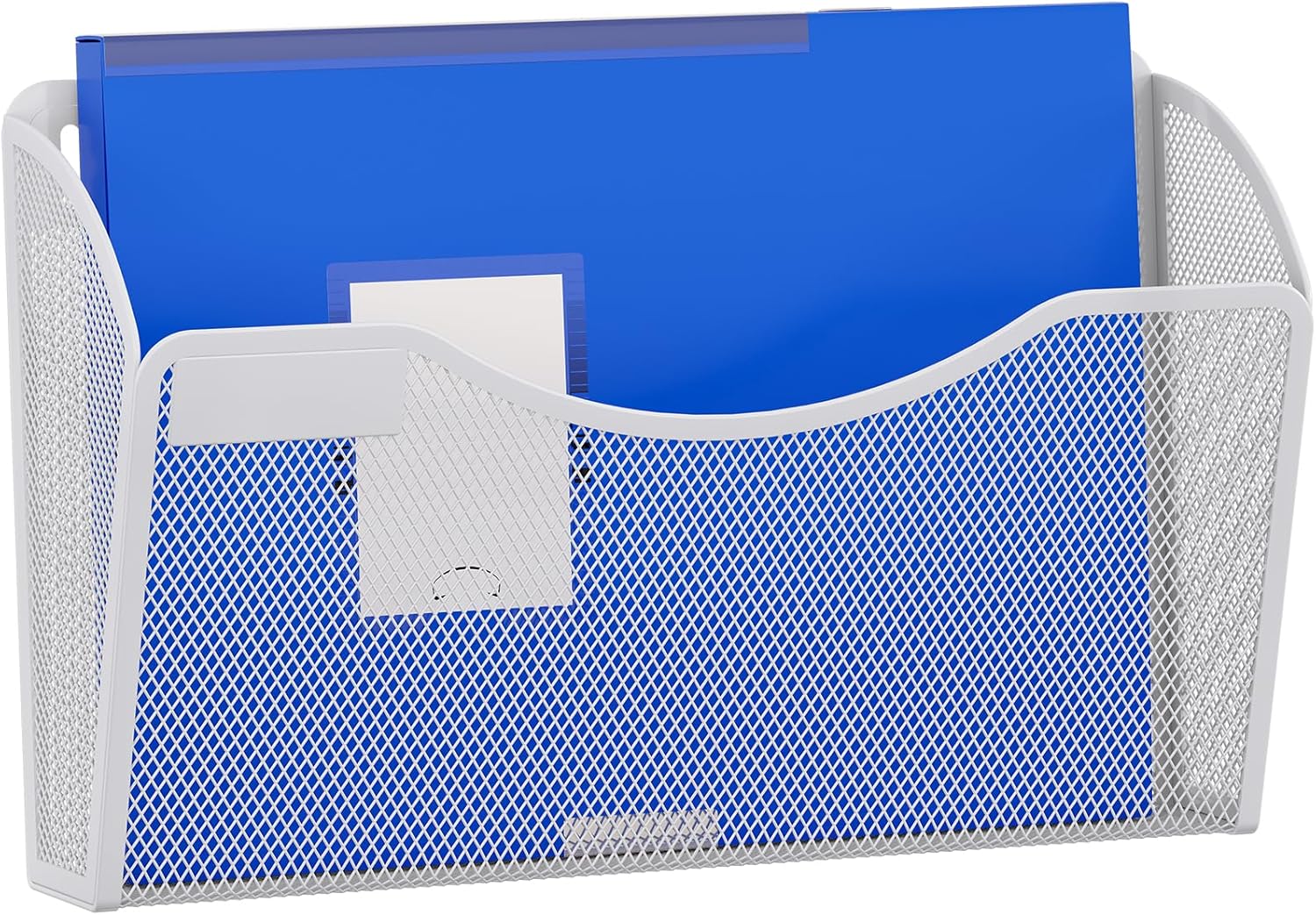 Senhoglb Porte-documents mural en maille A4 paysage 1 compartiment avec porte-étiquette, Blanc, Soldes du Nouvel An, Meilleures idées cadeaux