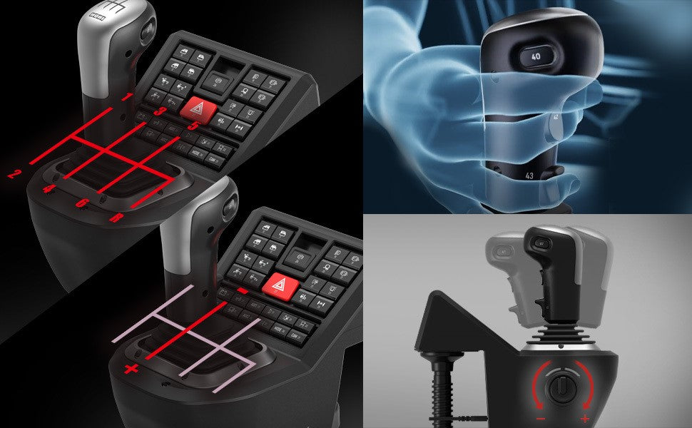 Hori Système de contrôle de camion Force Feedback Control System pour PC - Inclus Volant, Levier de commande et Pédales