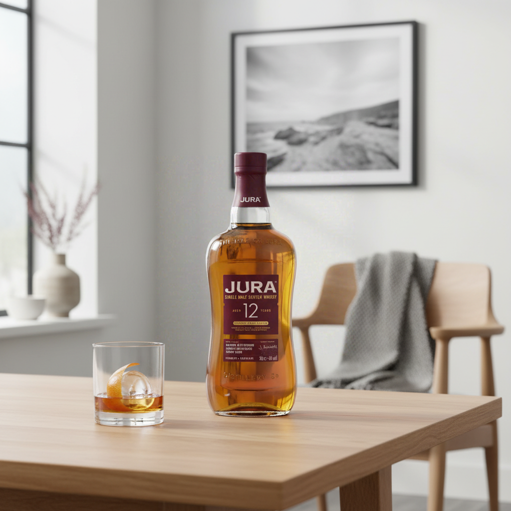 Jura Sherry Cask 12 ans Whisky écossais Single Malt Notes de prune, noix et agrumes secs Origine : Écosse/Isle of Jura 40 % vol. 70 cl