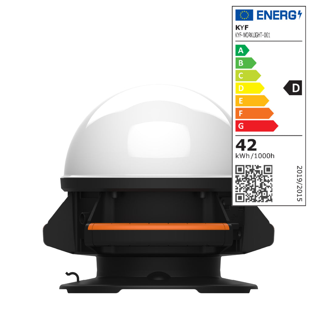 KYF Projecteur de chantier hybride 50 W 360 ° à pince, 5 500 lm, avec batterie externe