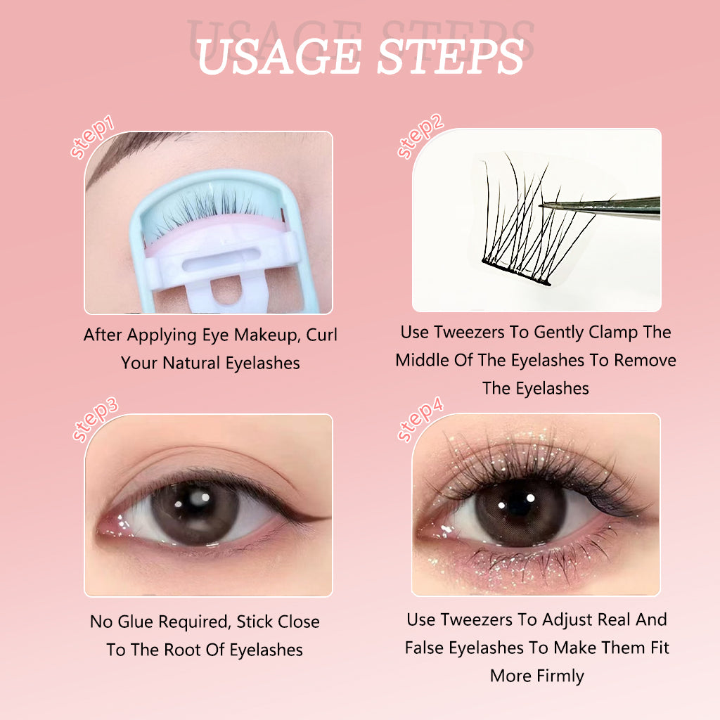 Lvcheryl Coffret Combo Premium pour Faux Cils - 10 Rangées de Faux Cils Auto-Adhésifs DP02