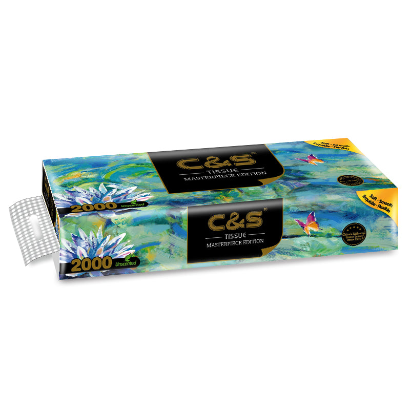 C&S Papier toilette 4 plis, motif peinture à l'huile, 200 g, doux et résistant - 10 rouleaux