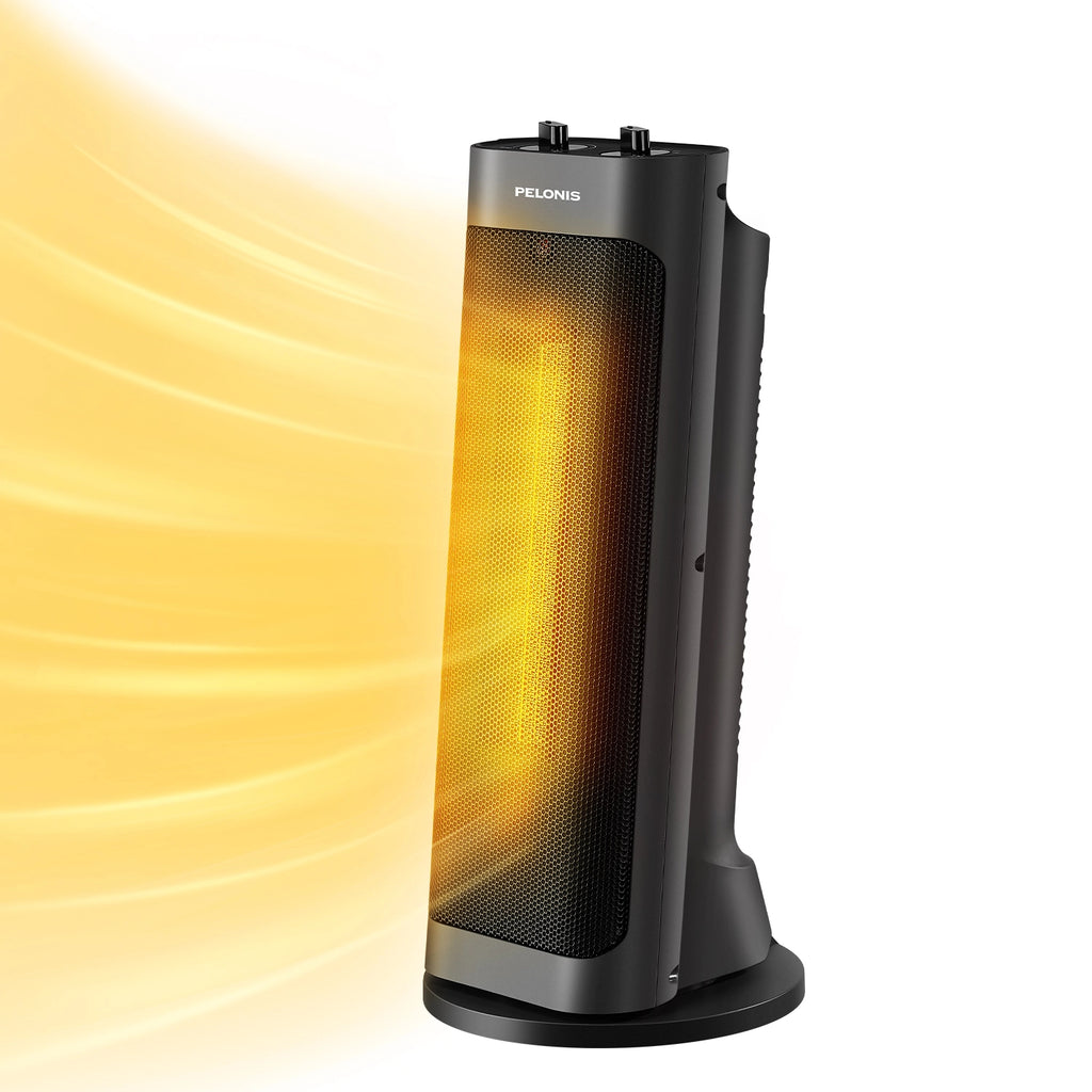 PELONIS chauffage soufflant céramique PTC 2000 W, chauffe rapide en 3 secondes, oscillation à 70°, arrêt en cas de basculement + protection contre la surchauffe, design portable