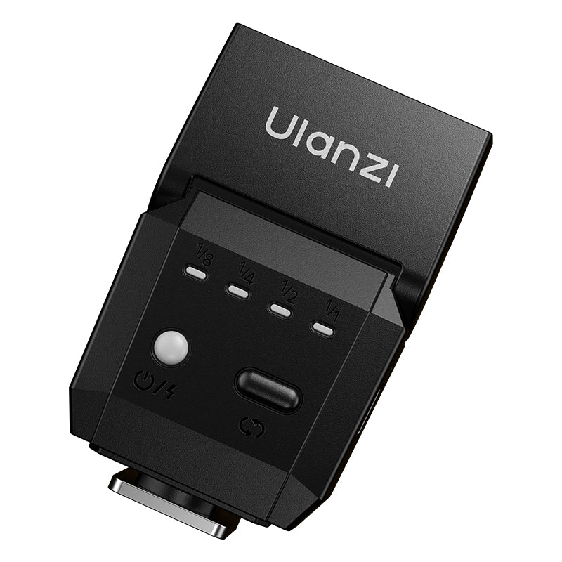 Ulanzi SL03 Mini flash avec lampe vidéo, Flash cobra GN8 6500 K, Angle réglable à 90°, 4 niveaux de puissance, Mini flash manuel, Griffe porte-accessoire à contact unique pour Sony/Canon/Fuji, Noir