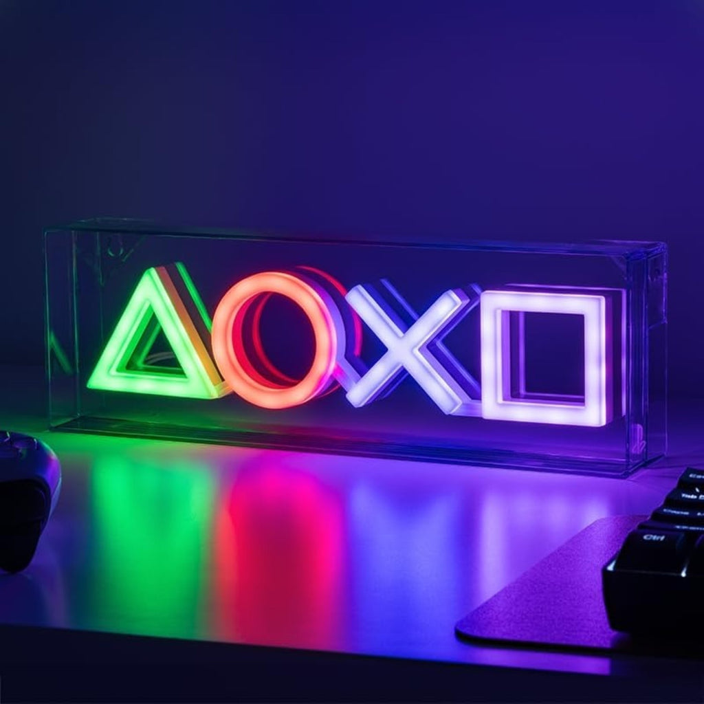 PlayStation Icons Lumière LED Néons - sous Licence Officielle - 30 cm - Fixation Murale - Alimenté par USB