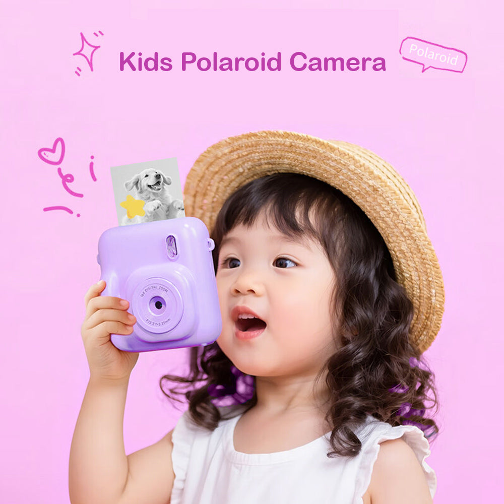 Songdian Appareil photo à impression instantanée, Cadeaux pour filles et garçons, Jouets, Cadeaux de Noël et d’anniversaire - Violet