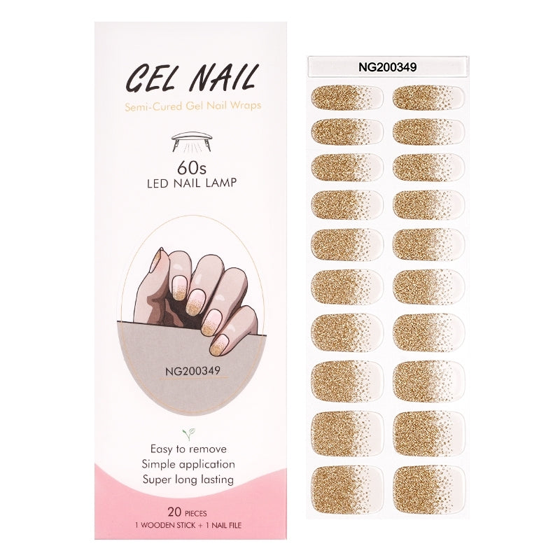 MeoMagic ongles press-on / autocollants pour ongles en gel - 20 patchs (couleur 14-151)