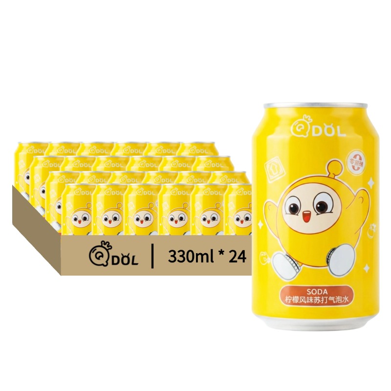 QDOL Eggy Party Eau Gazeuse Pétillante Saveur Citron 330 ml * 24
