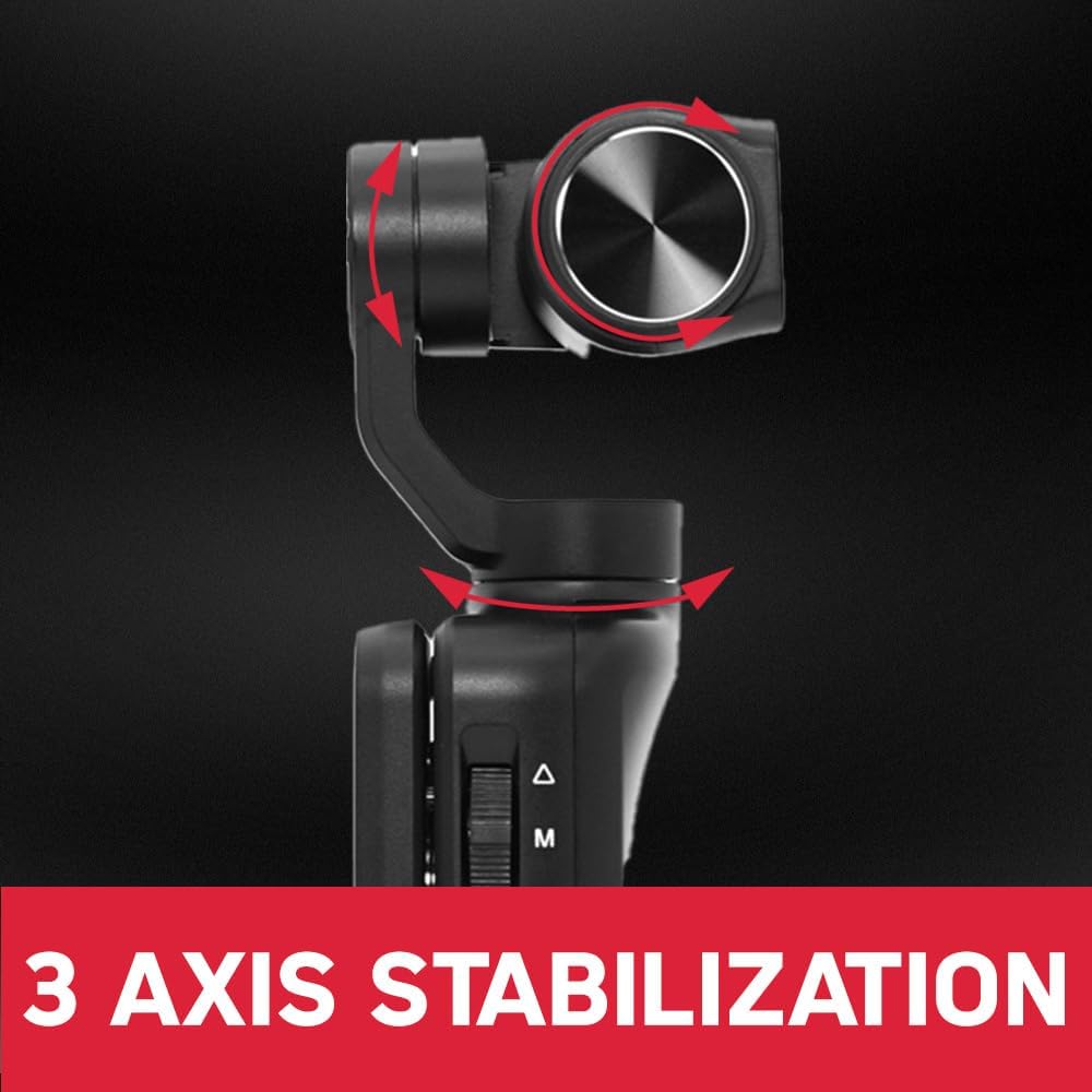 AGFAPHOTO Stabilisateur de caméra photo avec vidéo 5K, 3 axes et grand angle 120 °