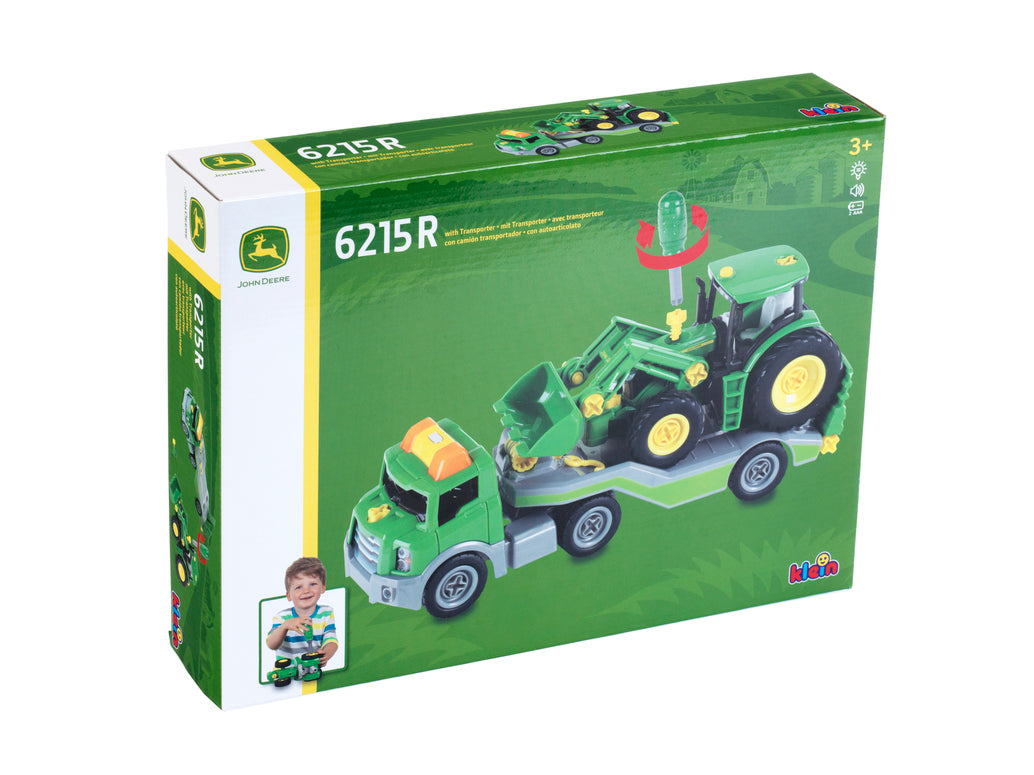 Klein John Deere Tracteur Jouet avec Remorque Échelle 1:24 3906