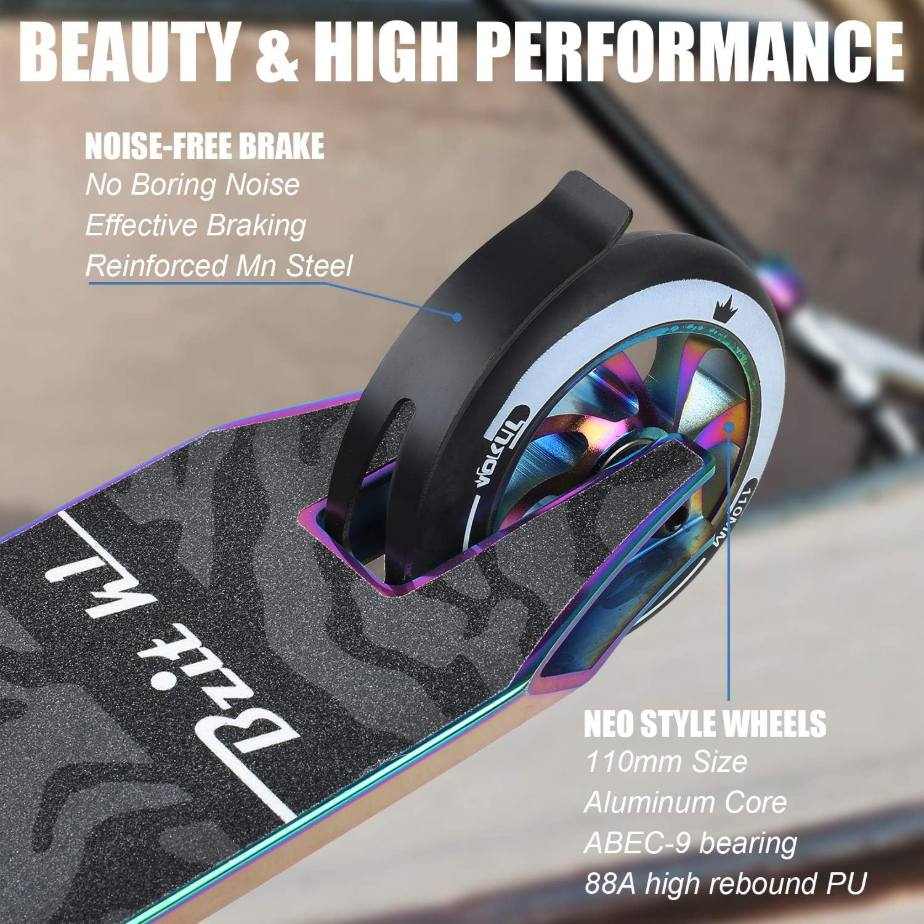 VOKUL K1 Pro Trottinette freestyle pour débutants et intermédiaires à partir de 8 ans - Neo