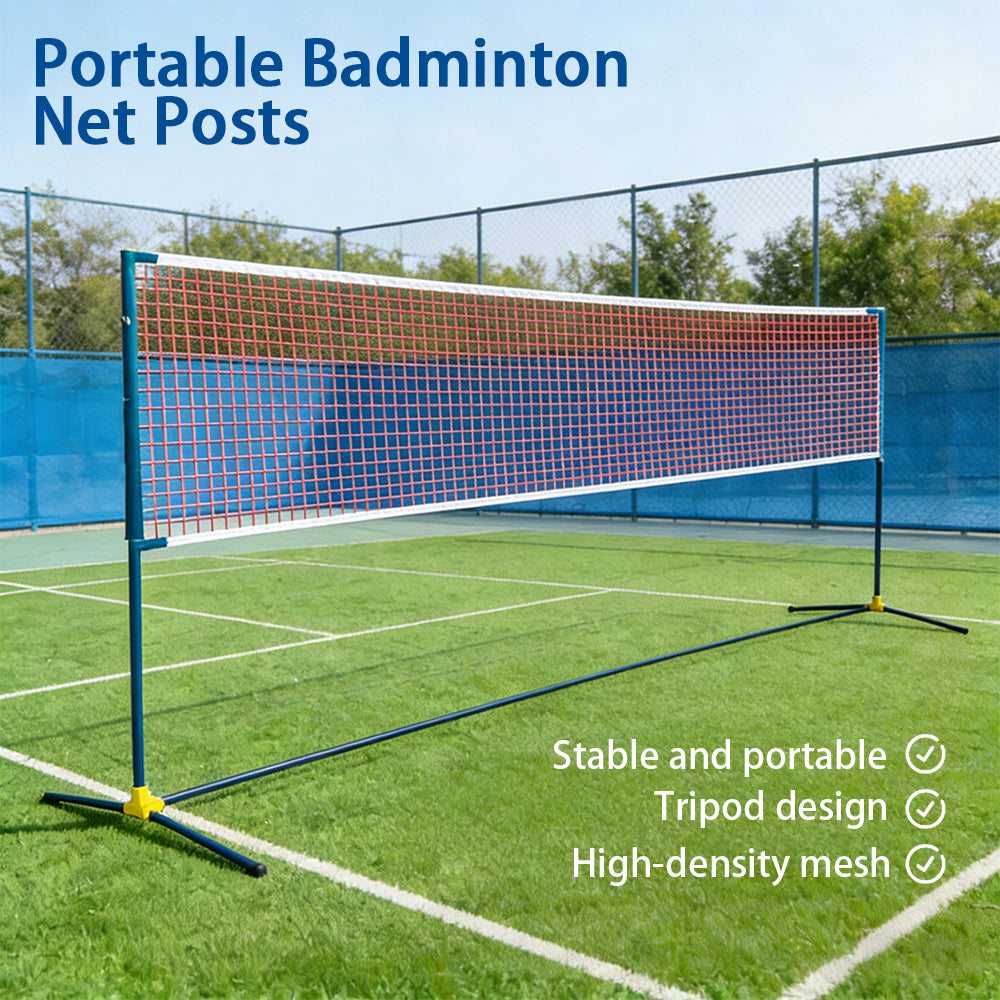 Double Fish Set de filet de badminton portable avec étui pour raquettes - BX