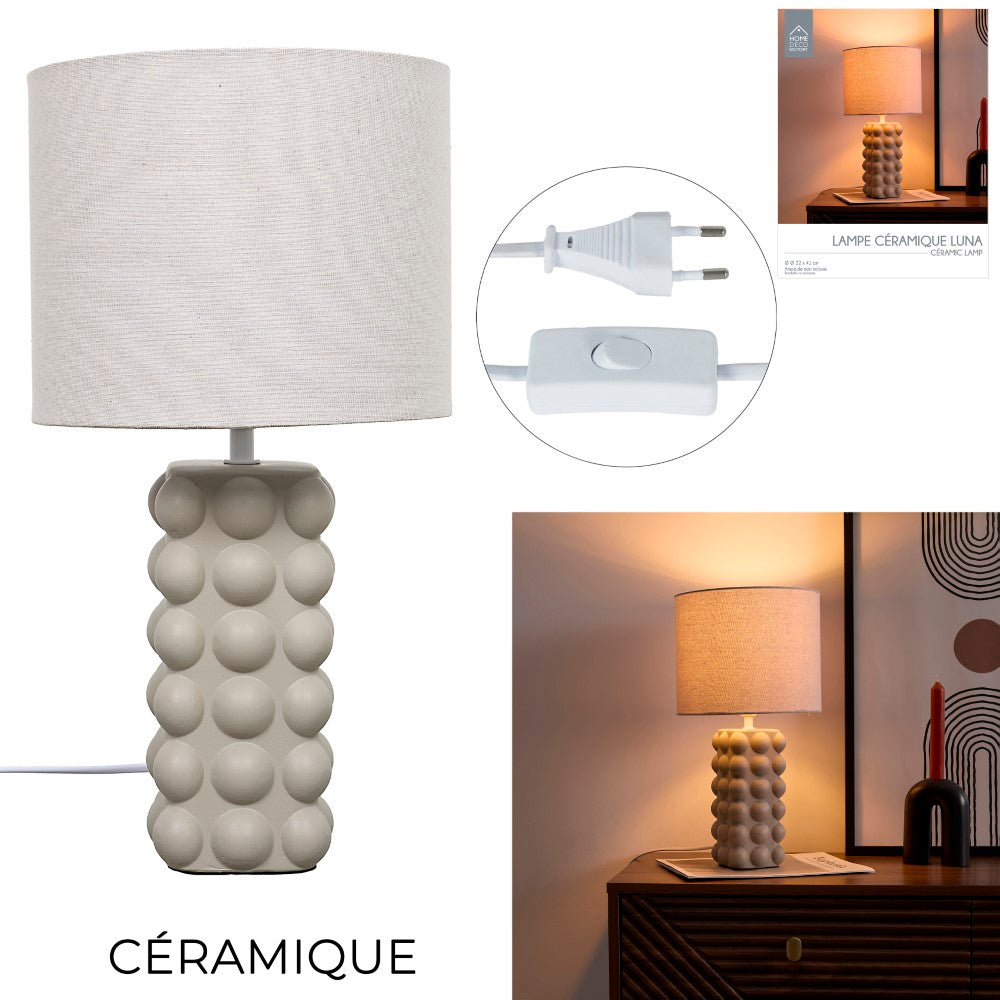 HOME DECO FACTORY Lampe en céramique Taupe
