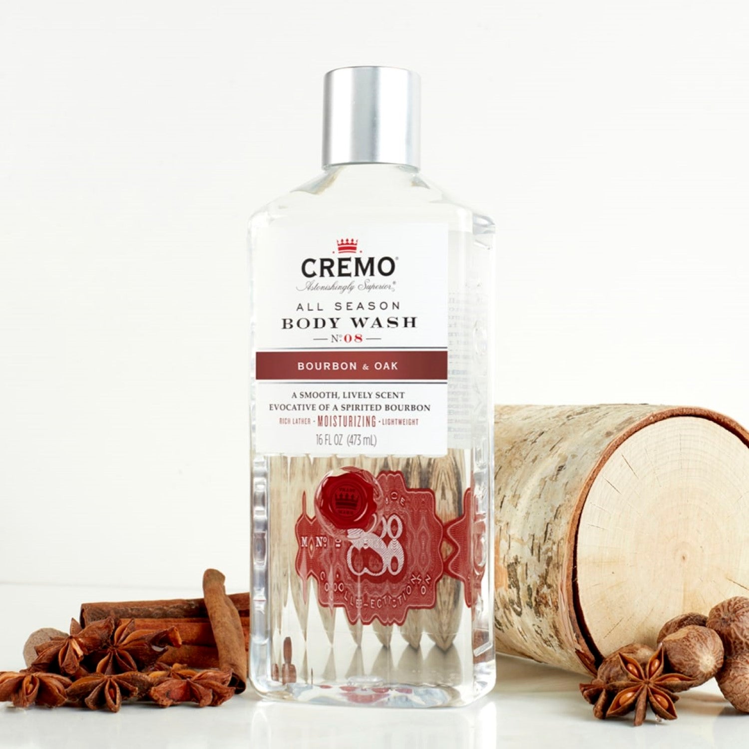 CREMO Bourbon & Oak - Gel Douche - Hydratant & Épicé - 473 ml
