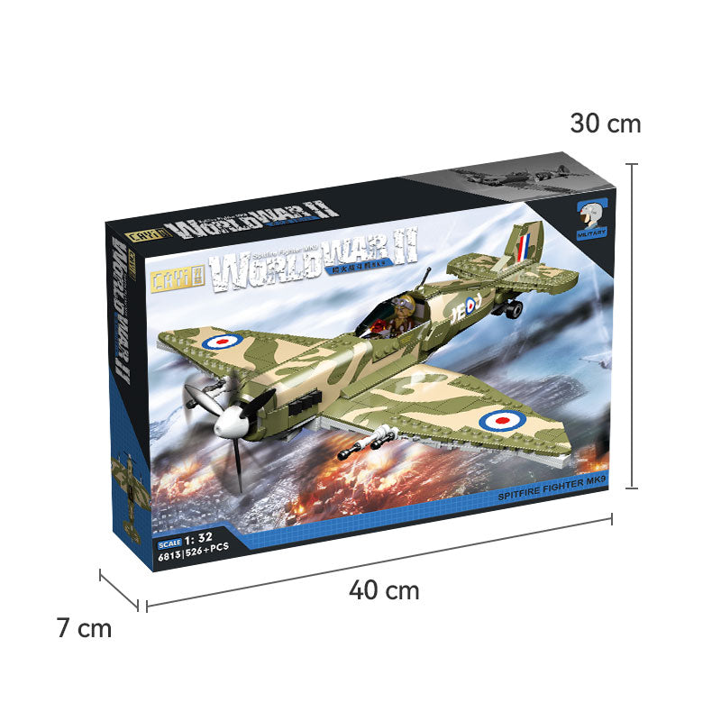 CAYI Spitfire Fighter MK9 526 Pièces Ensemble de Blocs de Construction pour Bricoleurs