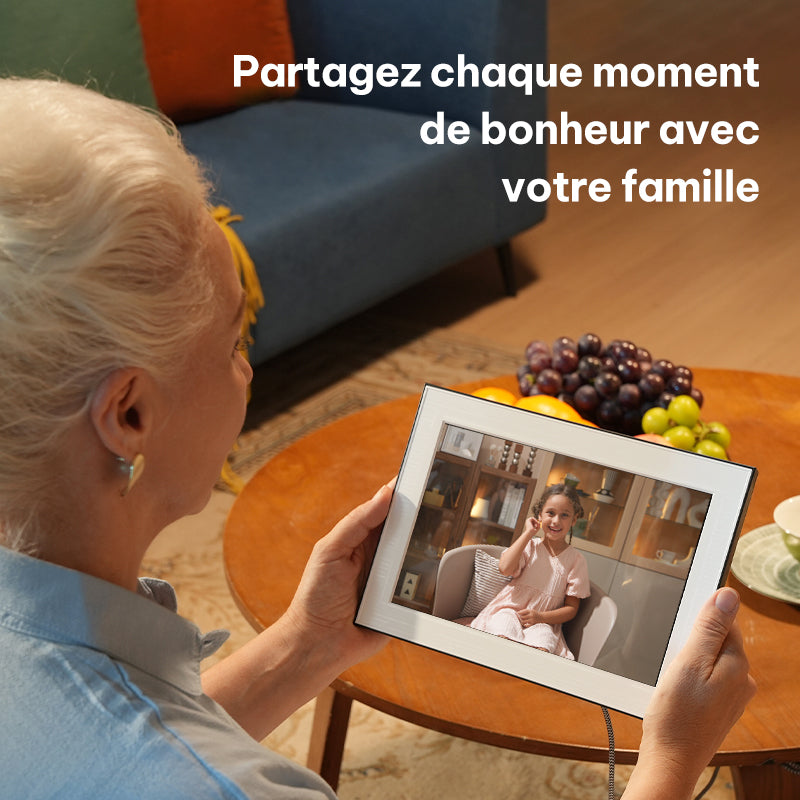 Magic Frame – Cadre Photo Numérique WiFi Full HD 10,1", Photos Anciennes Vivantes, Stockage Cloud Illimité, Affichage de Photos Numériques avec Configuration Facile, Cadeau pour Maman et Papa