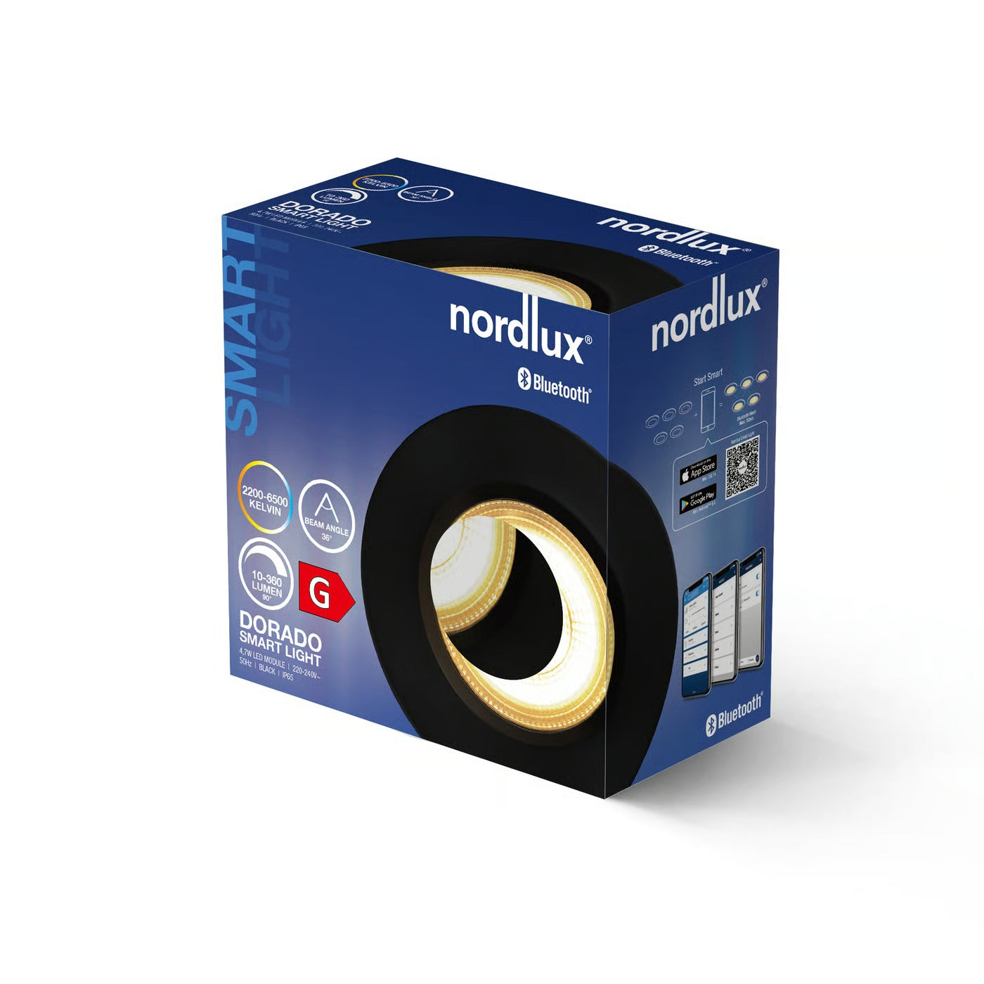 Spot encastré DORADO SMART - LED intégrée variation de température de 2200-6500k - plastique noir IP65 - Nordlux, Extérieur