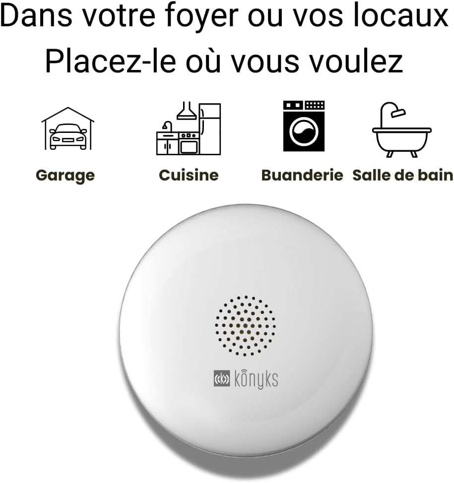 Konyks Osafe Détecteur d'inondation et fuites d'eau Wi-Fi