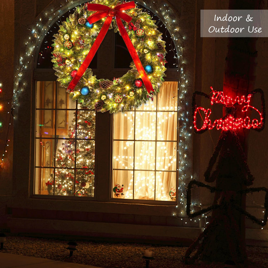 DDHS Couronne de Noël 48 pouces avec 200 lumières - 1 pièce