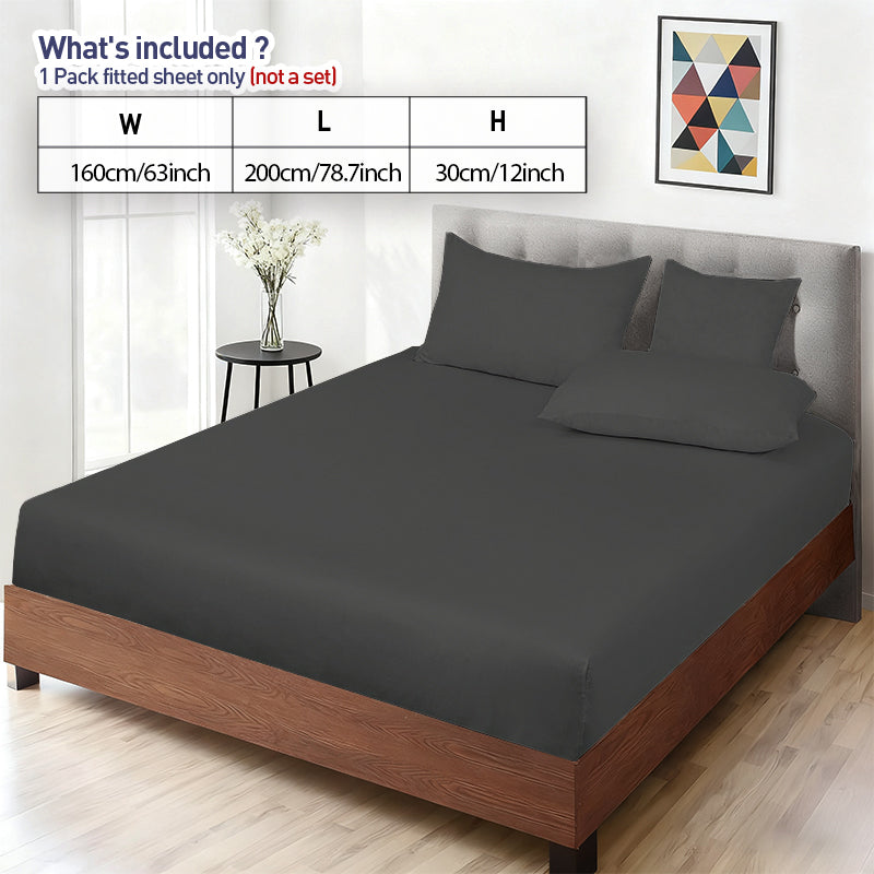 LeBonsoir Drap-housse 160 x 200 cm, hauteur de poche 30 cm, 100 % coton, bords élastiques anti-effilochage - Gris foncé