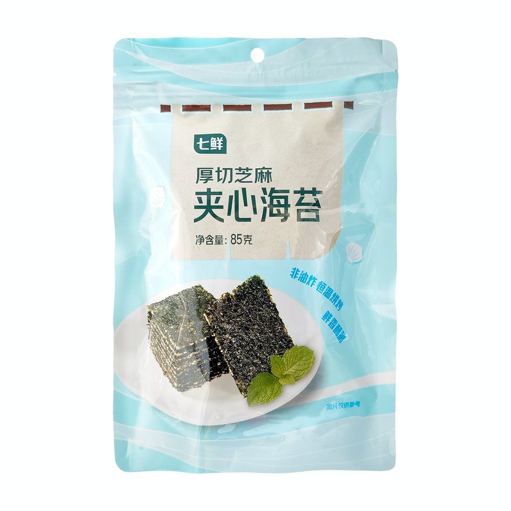 Qian Xian Feuilles d’algue nori épaisses fourrées au sésame 85 g