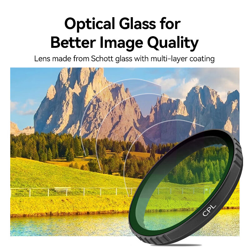 Ochama × JD Jingzao Ensemble de filtres Action compatible avec DJI Action3/4/5PRO, ensemble de 4 filtres, filtre polarisant CPL, filtres à densité neutre ND8/16/36, accessoires pour caméra DJI