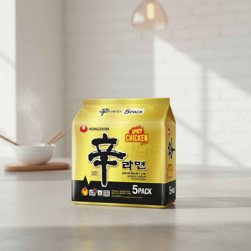 Nongshim Shin Ramyun Nouilles instantanées au poulet épicé - 5 x 120 g