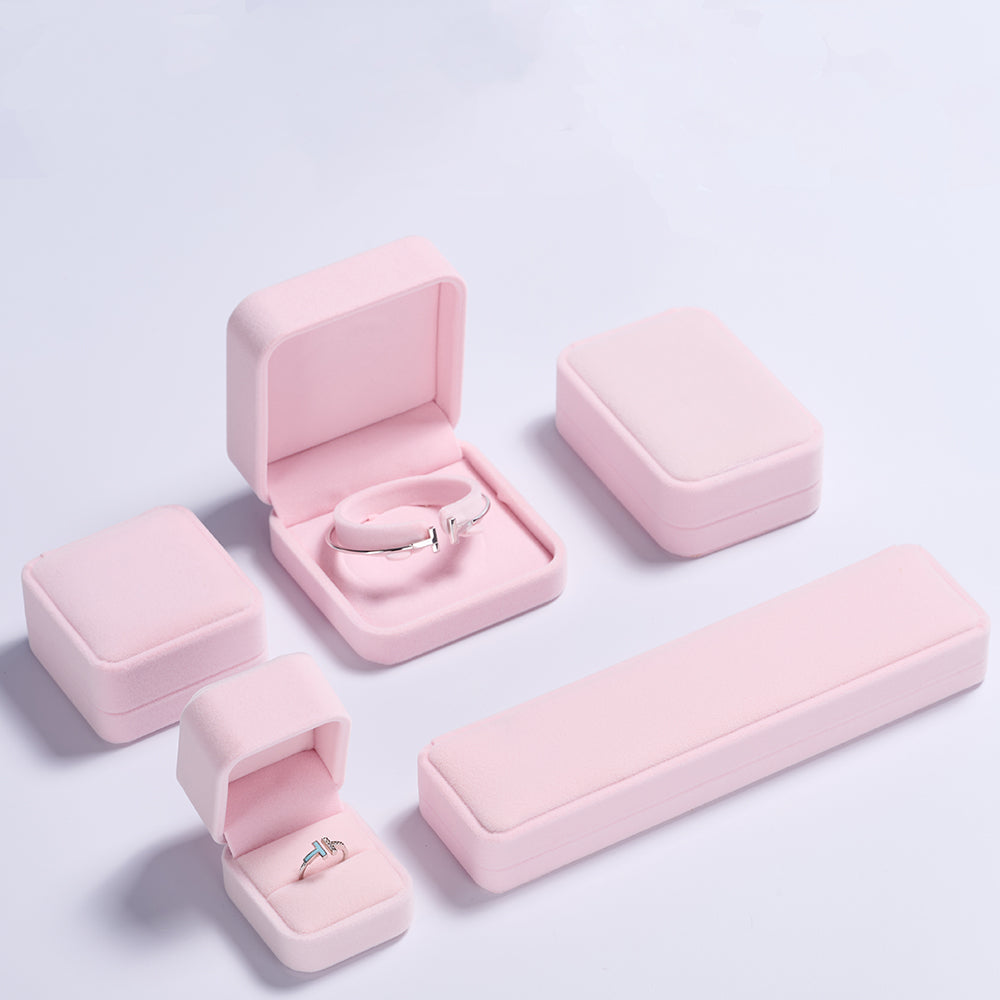 Oirlv Boîte à bague en velours, boîte de rangement pour boucle d'oreille, collier et bracelet, boîte d'organisation de bijoux, boîte cadeau pour demande en mariage, fiançailles et mariage