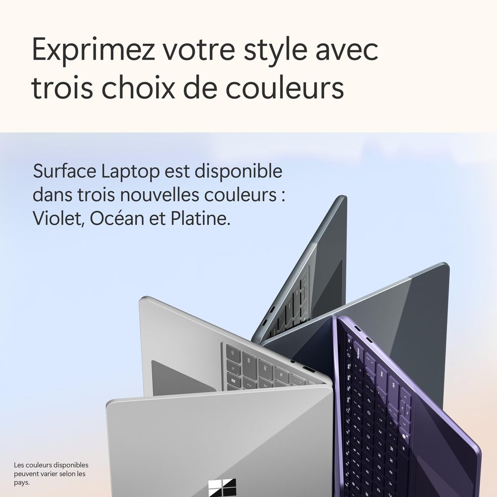 Microsoft Surface Laptop 13" Copilot+ PC, Snapdragon X Plus, 16 Go RAM, 512 Go SSD, Windows 11 Famille, Platine