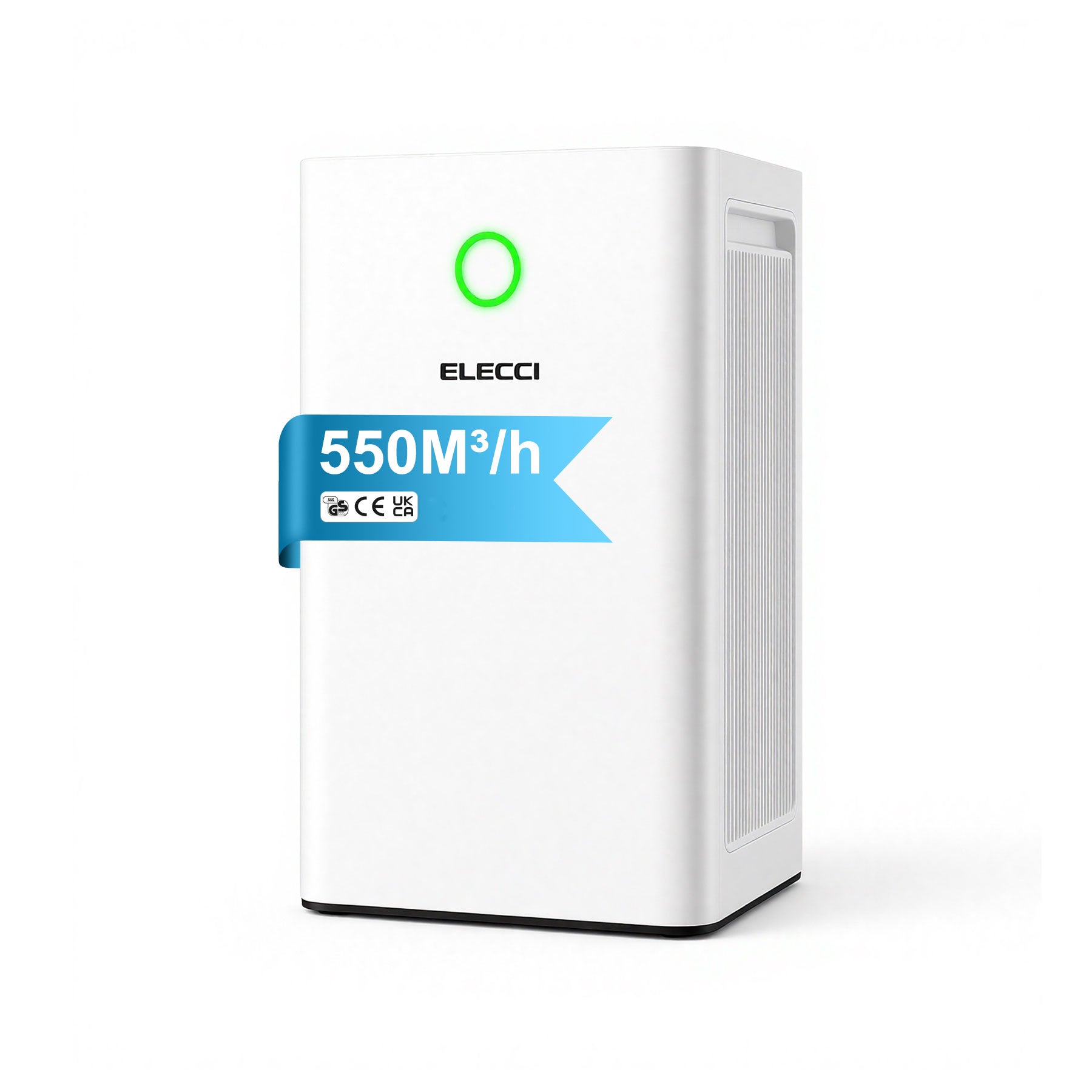 ELECCI Filtre HEPA True pour purificateur d'air, pour pièces jusqu'à 120 m², CADR 550 m³/h, élimination des virus à 99,9 %, élimine les PM2.5, la fumée, le pollen, les acariens et les polluants