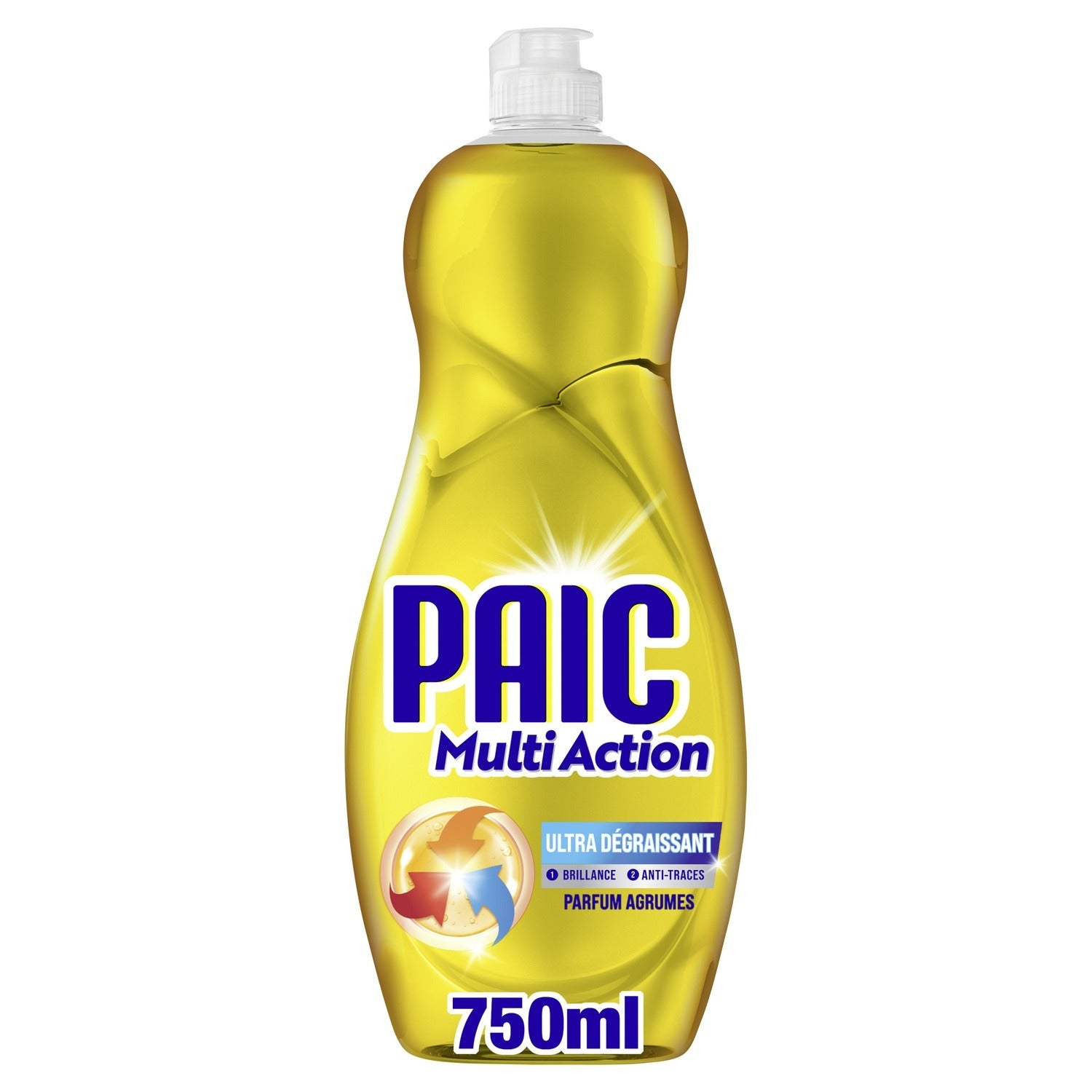 PAIC Liquide vaisselle multi-actions super dégraissant anti-traces Agrumes 750 ml